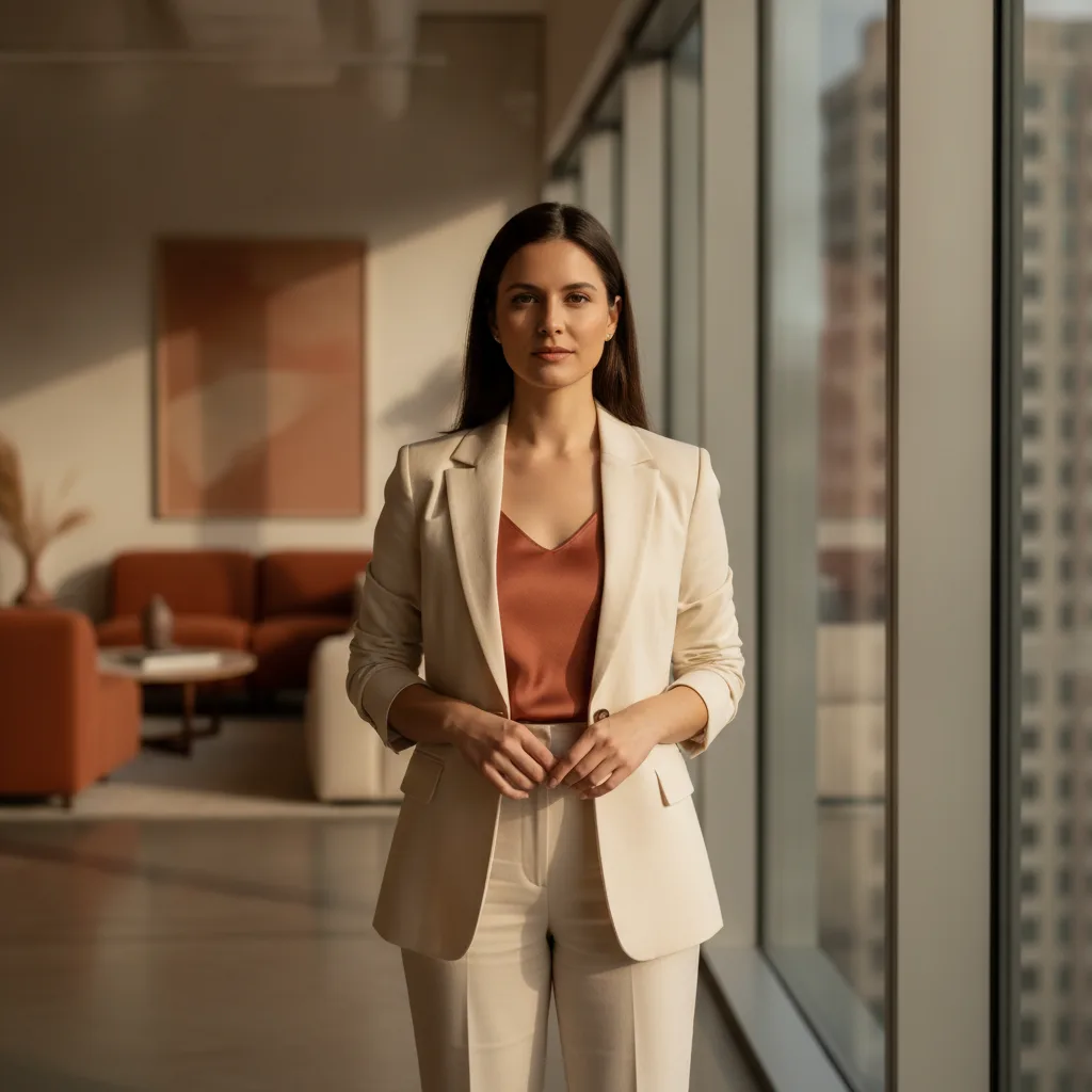 Confident woman presenting her pitch